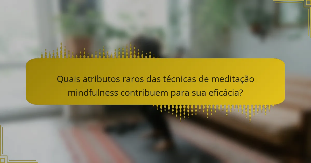 Quais atributos raros das técnicas de meditação mindfulness contribuem para sua eficácia?