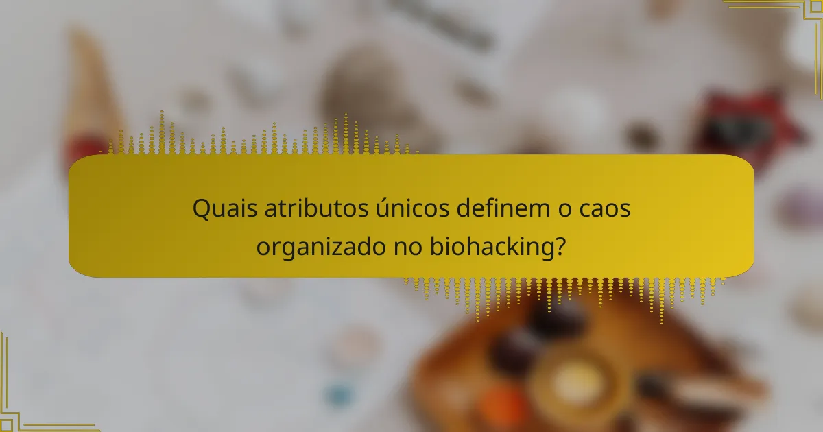 Quais atributos únicos definem o caos organizado no biohacking?
