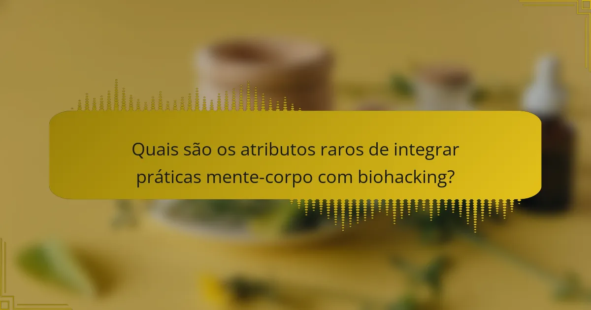 Quais são os atributos raros de integrar práticas mente-corpo com biohacking?